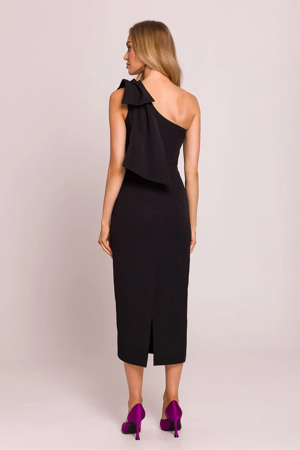 Asymmetrical Bow Midi Dress