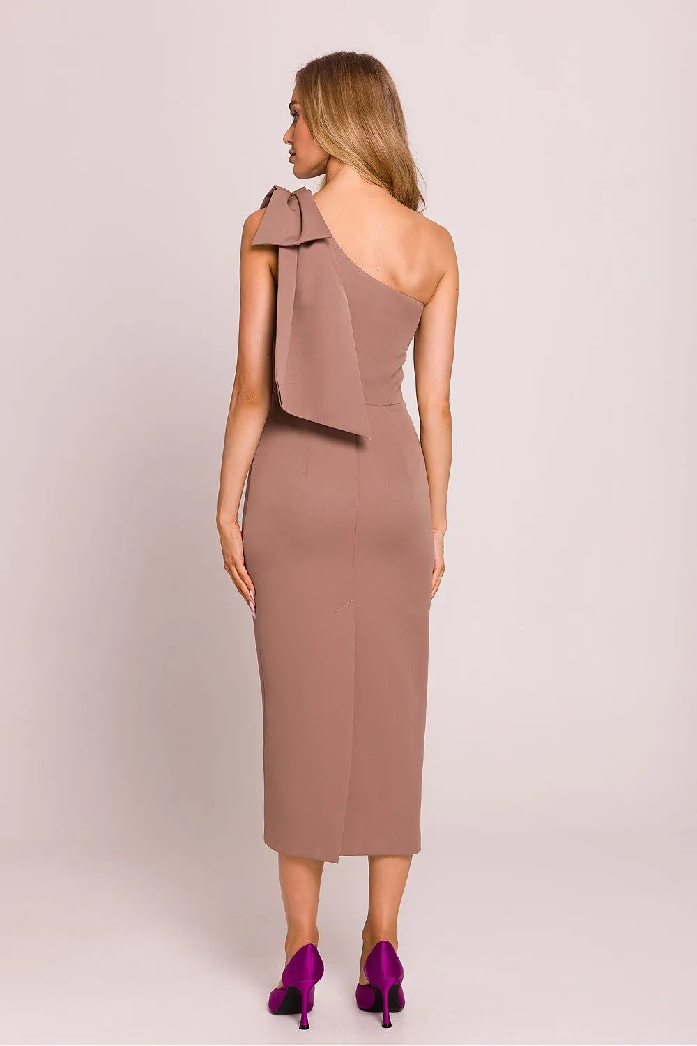 Asymmetrical Bow Midi Dress