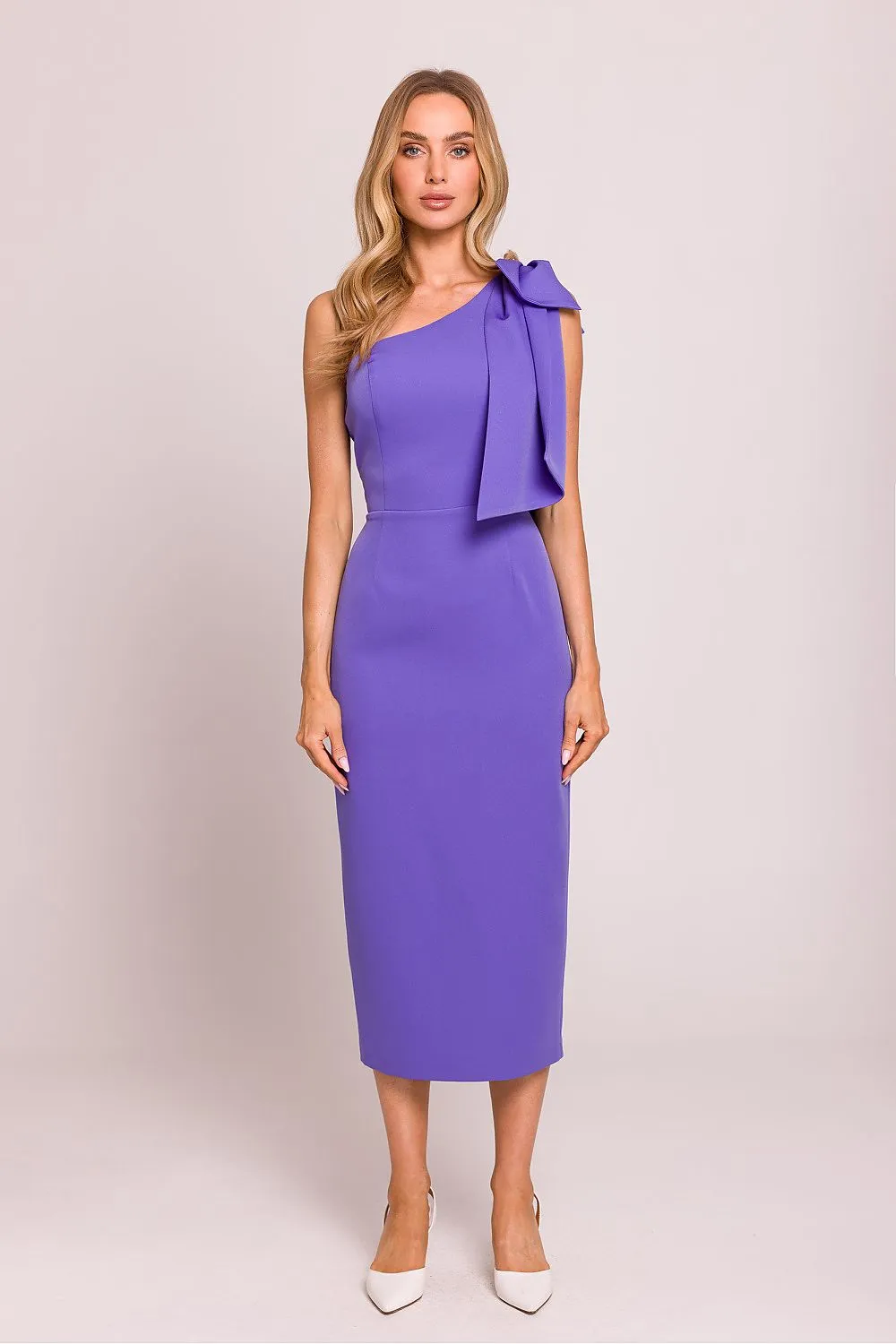 Asymmetrical Bow Midi Dress