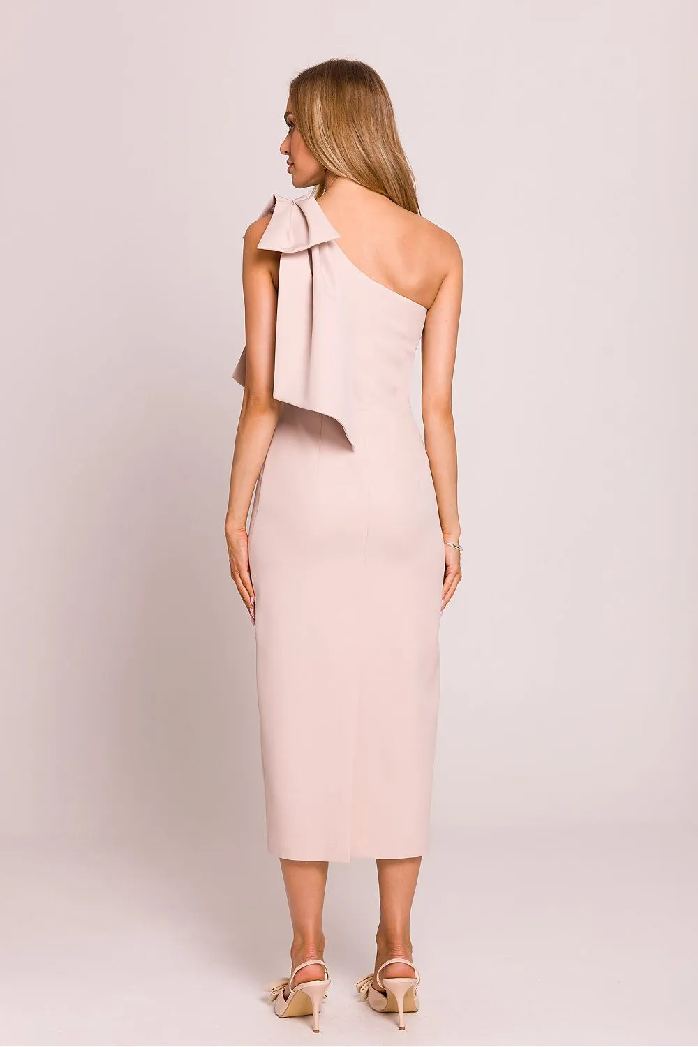 Asymmetrical Bow Midi Dress