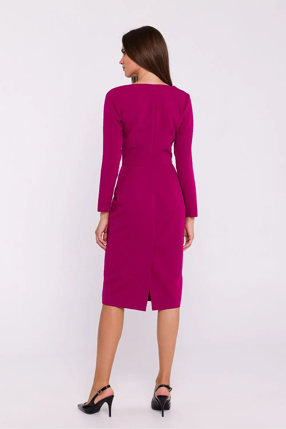 Asymmetrical Neckline Elegant Pencil Dress