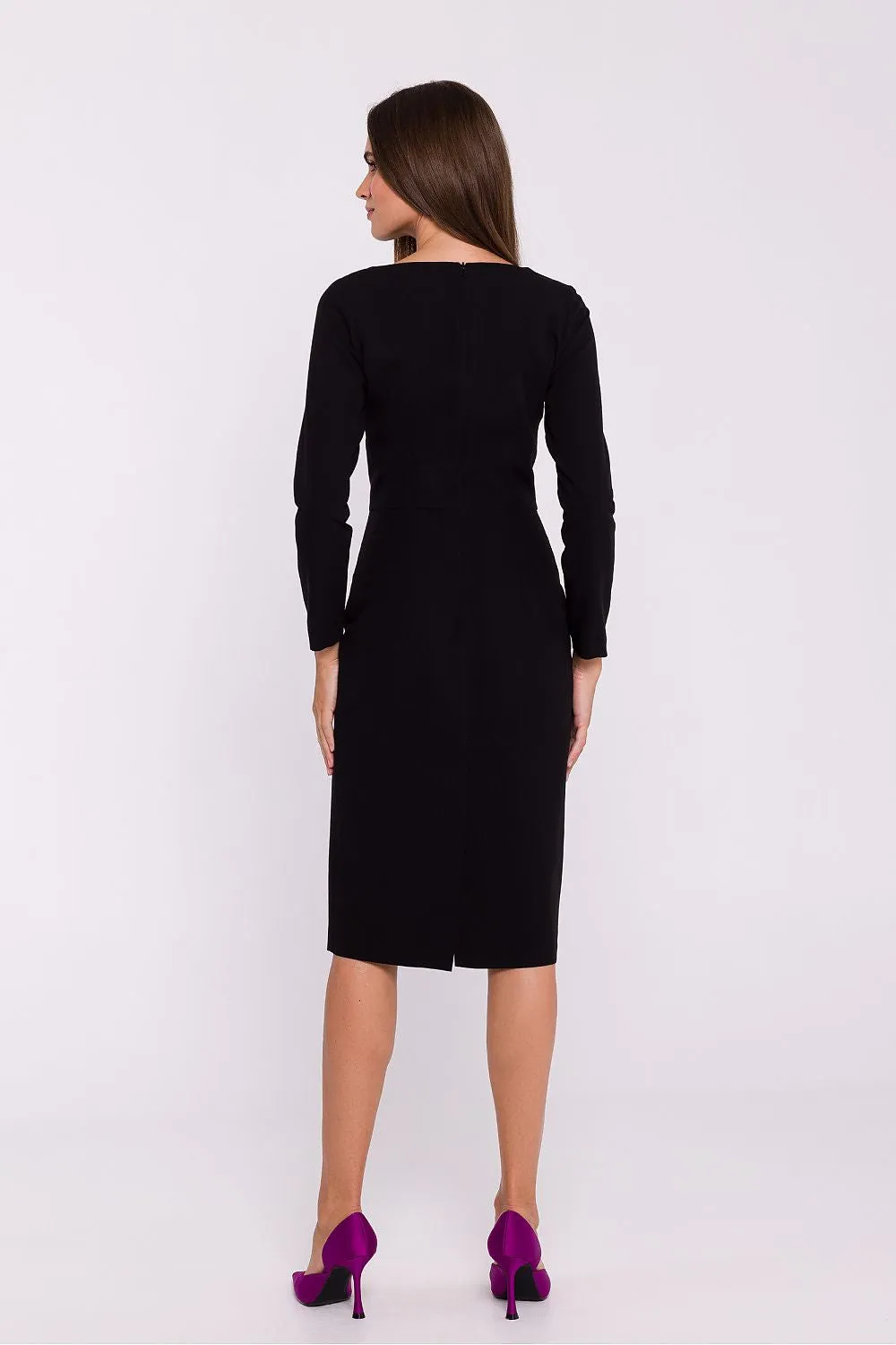 Asymmetrical Neckline Elegant Pencil Dress