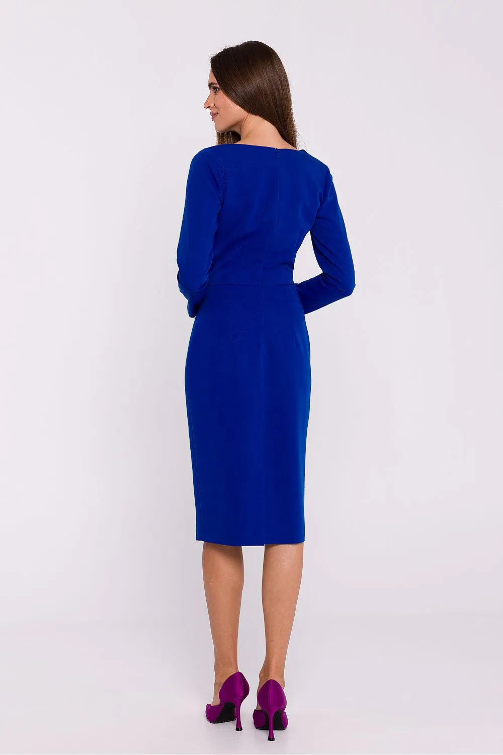 Asymmetrical Neckline Elegant Pencil Dress