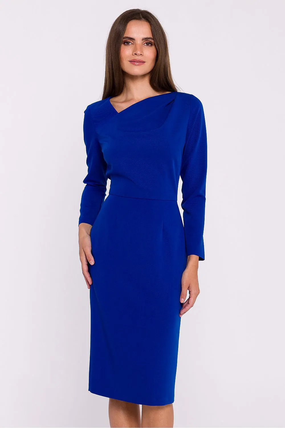Asymmetrical Neckline Elegant Pencil Dress