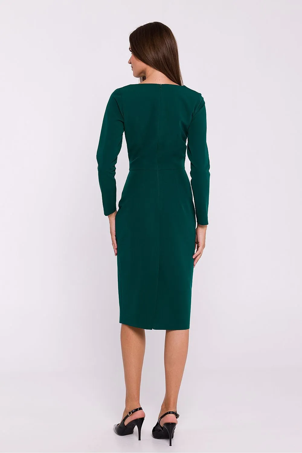 Asymmetrical Neckline Elegant Pencil Dress