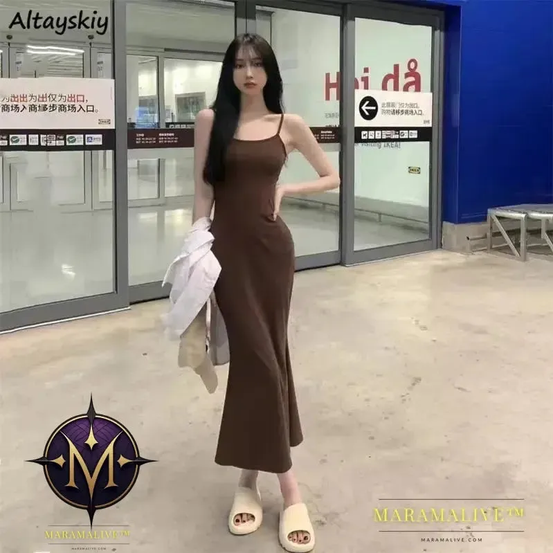 Autumn Pure Sleeveless Dress Women Sexy Sheath Hotsweet Style Fashion All-match Vestido Feminino New Arrival Popular Chic