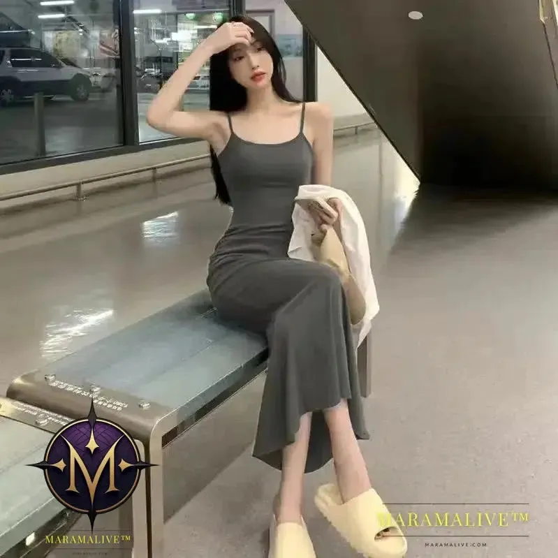 Autumn Pure Sleeveless Dress Women Sexy Sheath Hotsweet Style Fashion All-match Vestido Feminino New Arrival Popular Chic