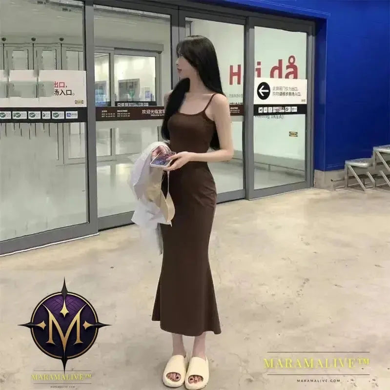 Autumn Pure Sleeveless Dress Women Sexy Sheath Hotsweet Style Fashion All-match Vestido Feminino New Arrival Popular Chic