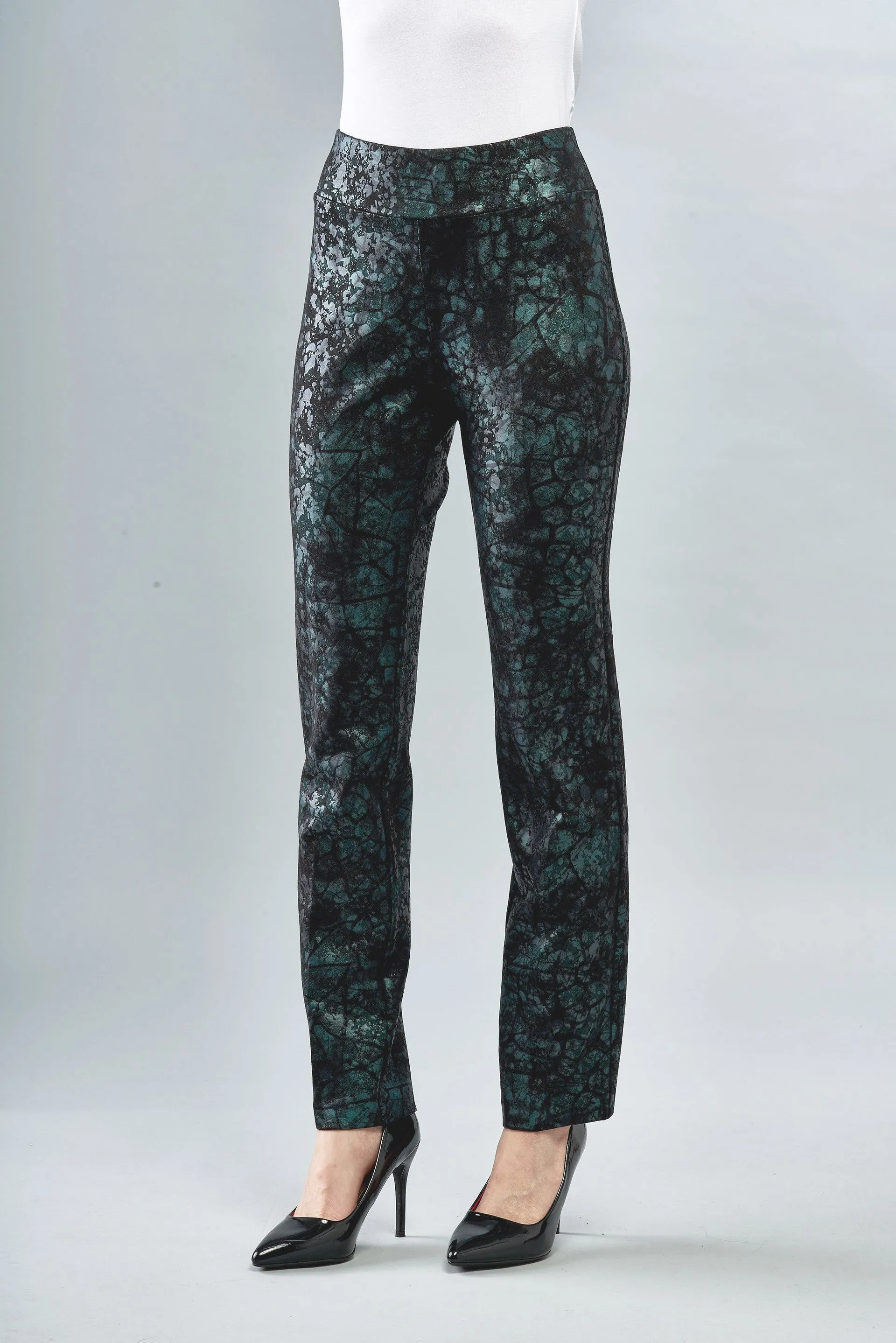 BCP8909PRN Printed Scuba Straight Pants