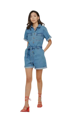 Belted Denim Playsuit