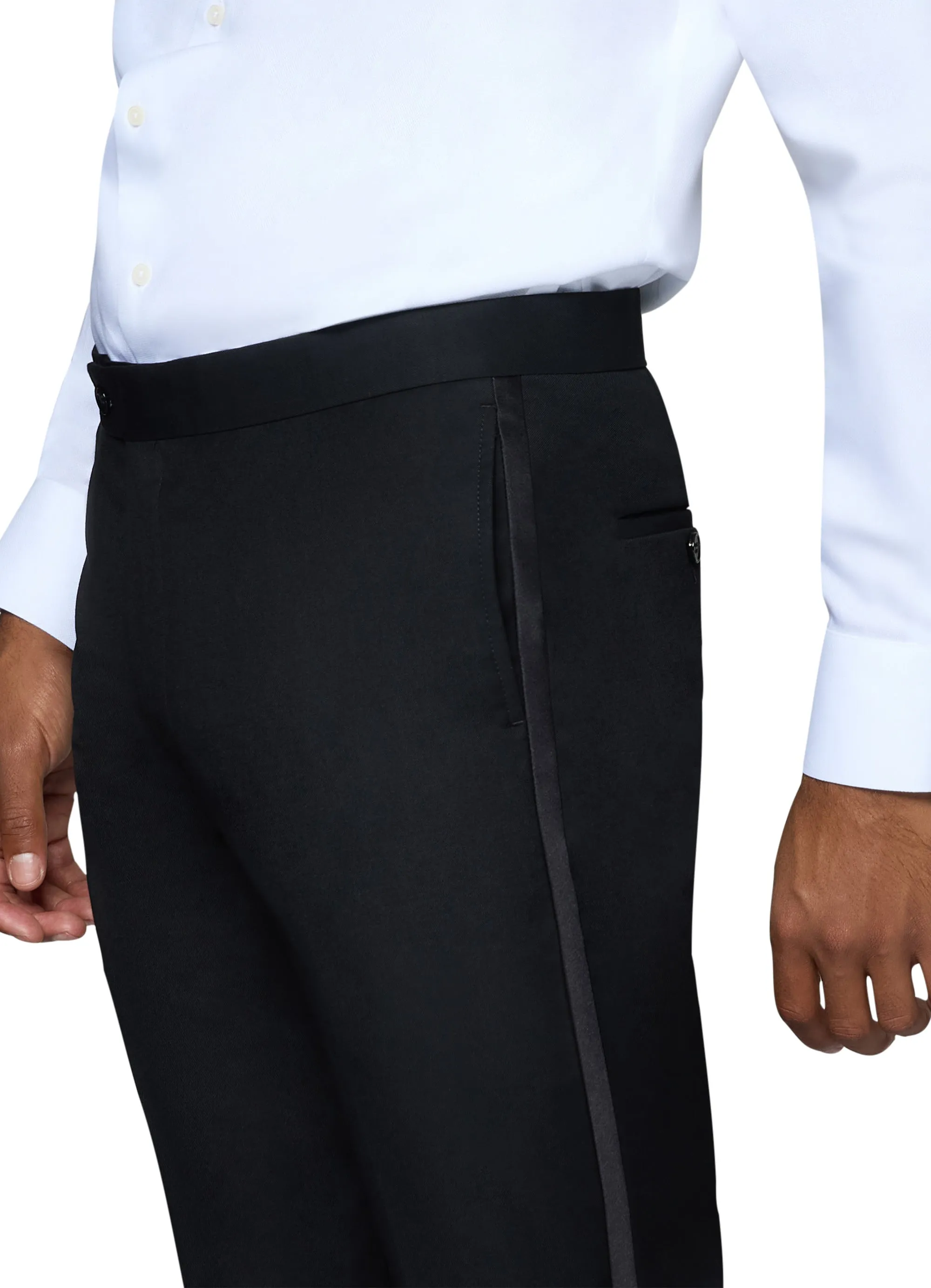 Bergamo Orange Solid Black Shawl Tuxedo Slim Fit