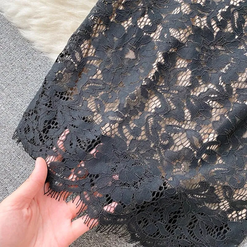 Black Lace Sleeveless Spaghetti Strap