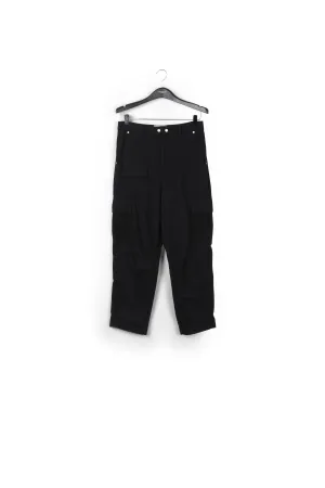 Black straight-leg cargo jeans