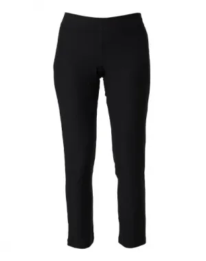 Black Stretch Crepe Slim Ankle Pant