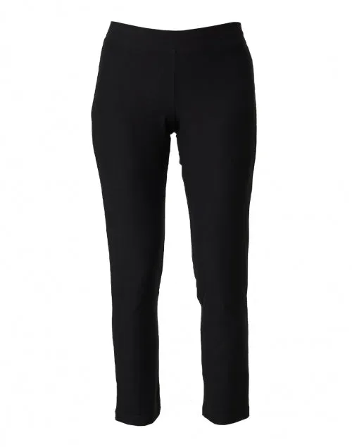 Black Stretch Crepe Slim Ankle Pant