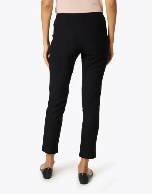 Black Stretch Crepe Slim Ankle Pant