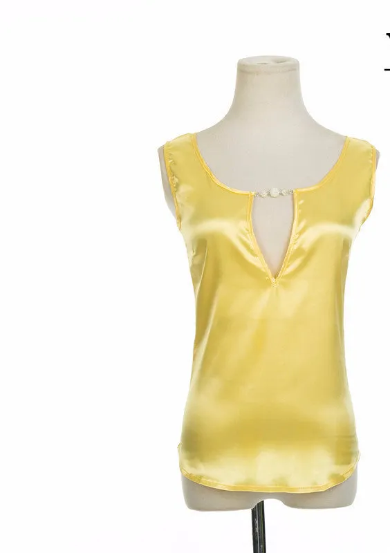 Blouses Beading V Collar Women Top Tees Crochet Solid Shoulder Sleeveless Loose Female Shirts S M L XL XXL XXXL