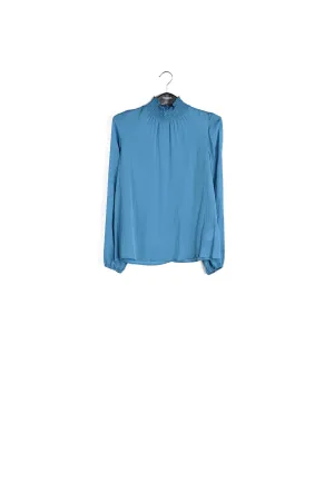 Blue loose-fit top