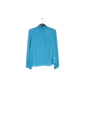 Blue loose-fit top