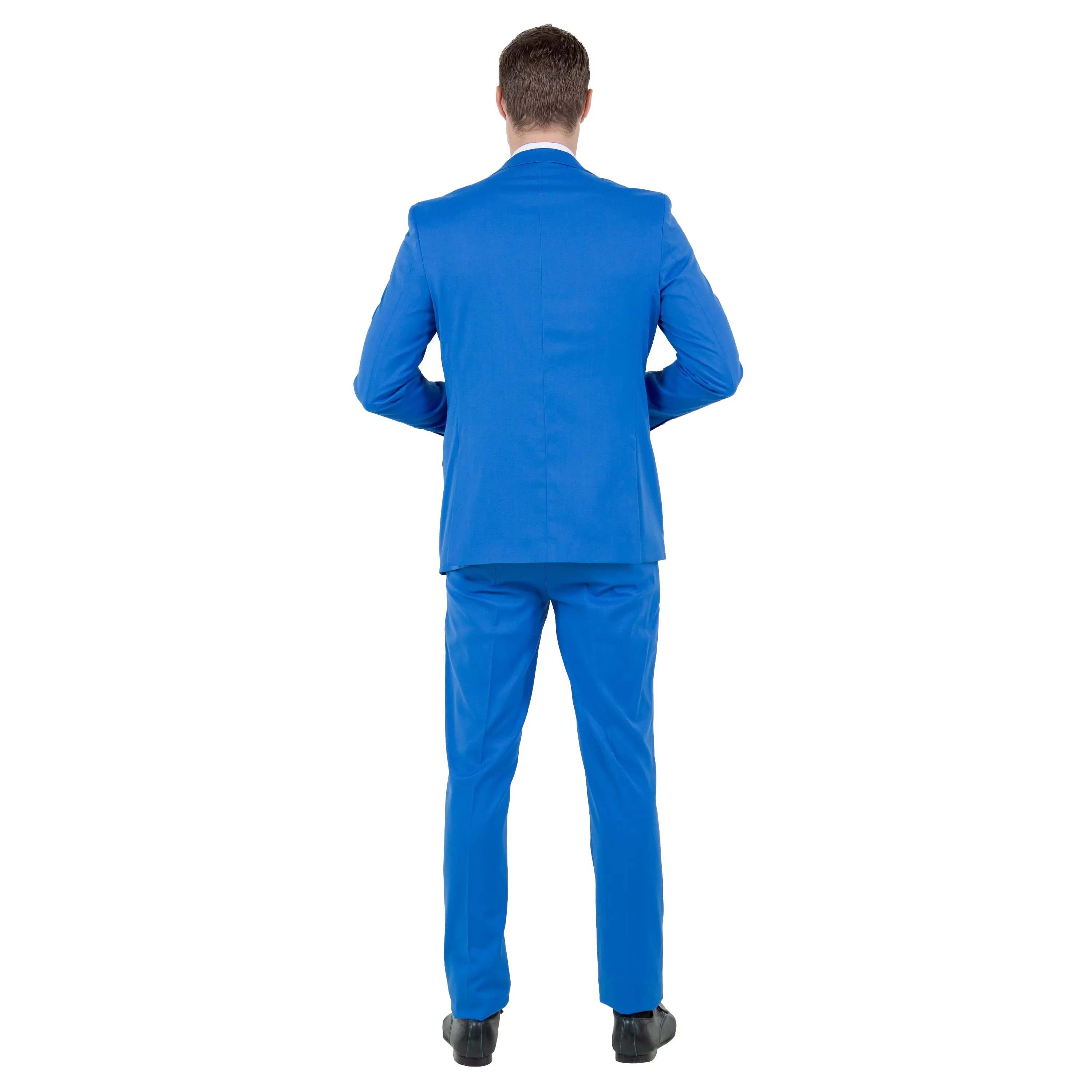 Blue Men's Ultra Slim-Fit 3pc Suit w/ Expandable Waistband