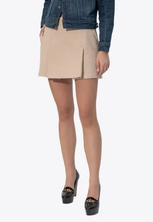Bouclé A-line Mini Skirt
