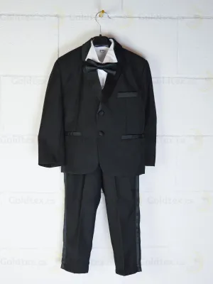 Boys Black Tuxedo Set - Formalwear for Weddings, Proms, and Special Events (Sizes 3m to 22yrs)