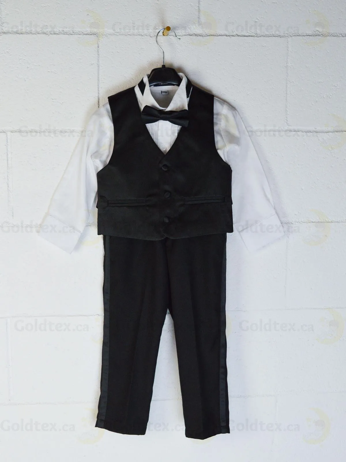 Boys Black Tuxedo Set - Formalwear for Weddings, Proms, and Special Events (Sizes 3m to 22yrs)