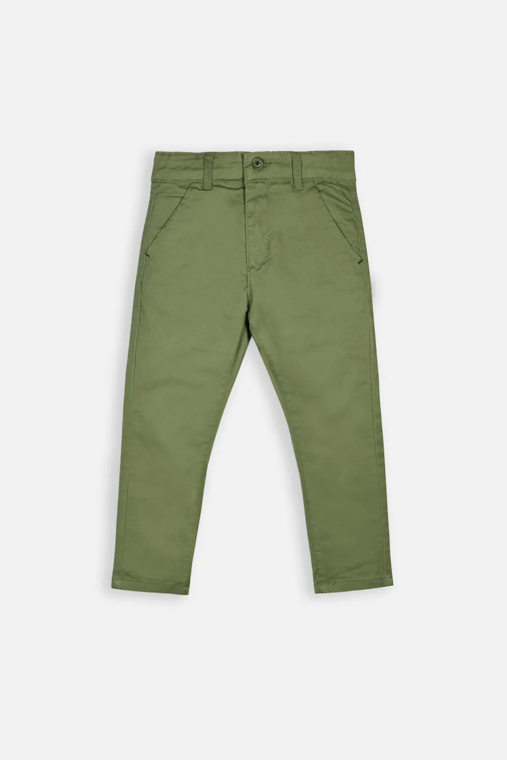 BOYS COTTON PANT - OLIVE