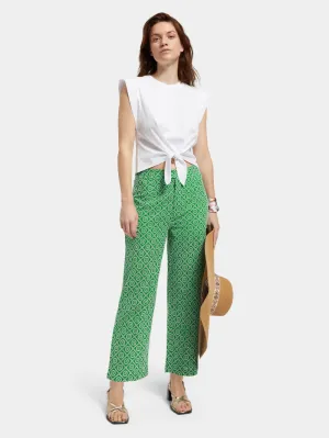 Broderie Straight Leg Pant - Green 177363