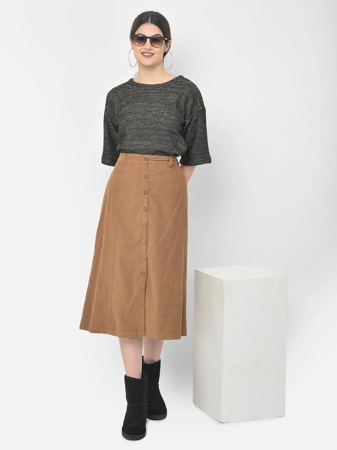 Brown Corduroy Skirts