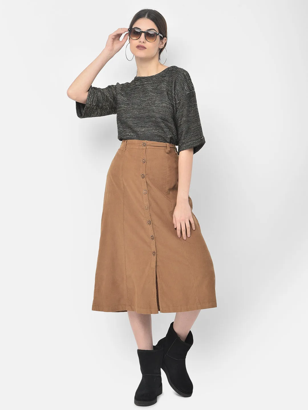 Brown Corduroy Skirts