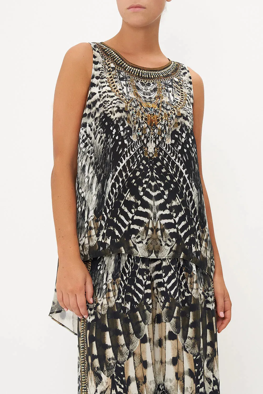 Button Back Top - Night Owl