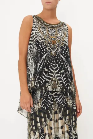 Button Back Top - Night Owl