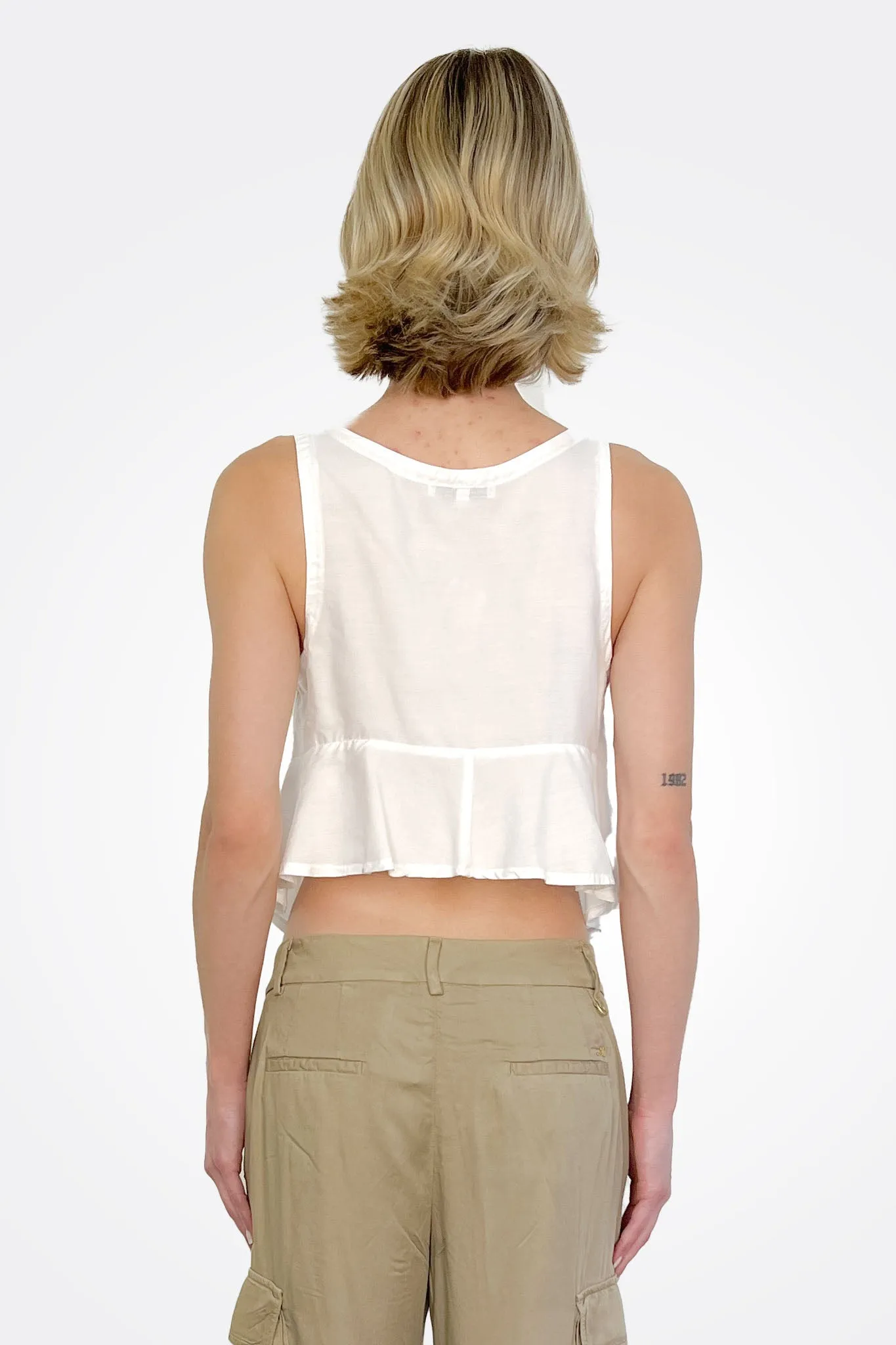 Button Tank - White