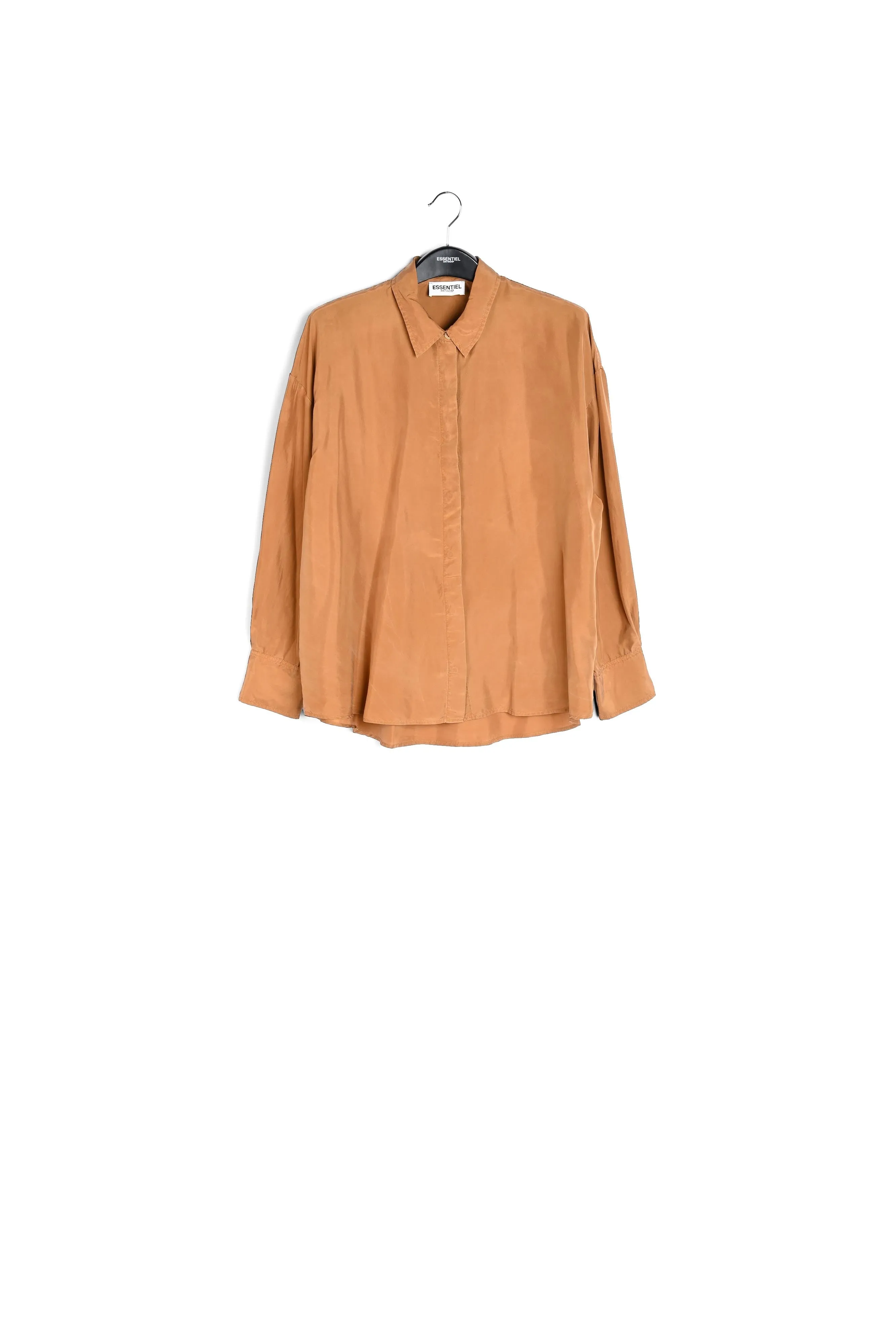 Camel loose-fit silk shirt