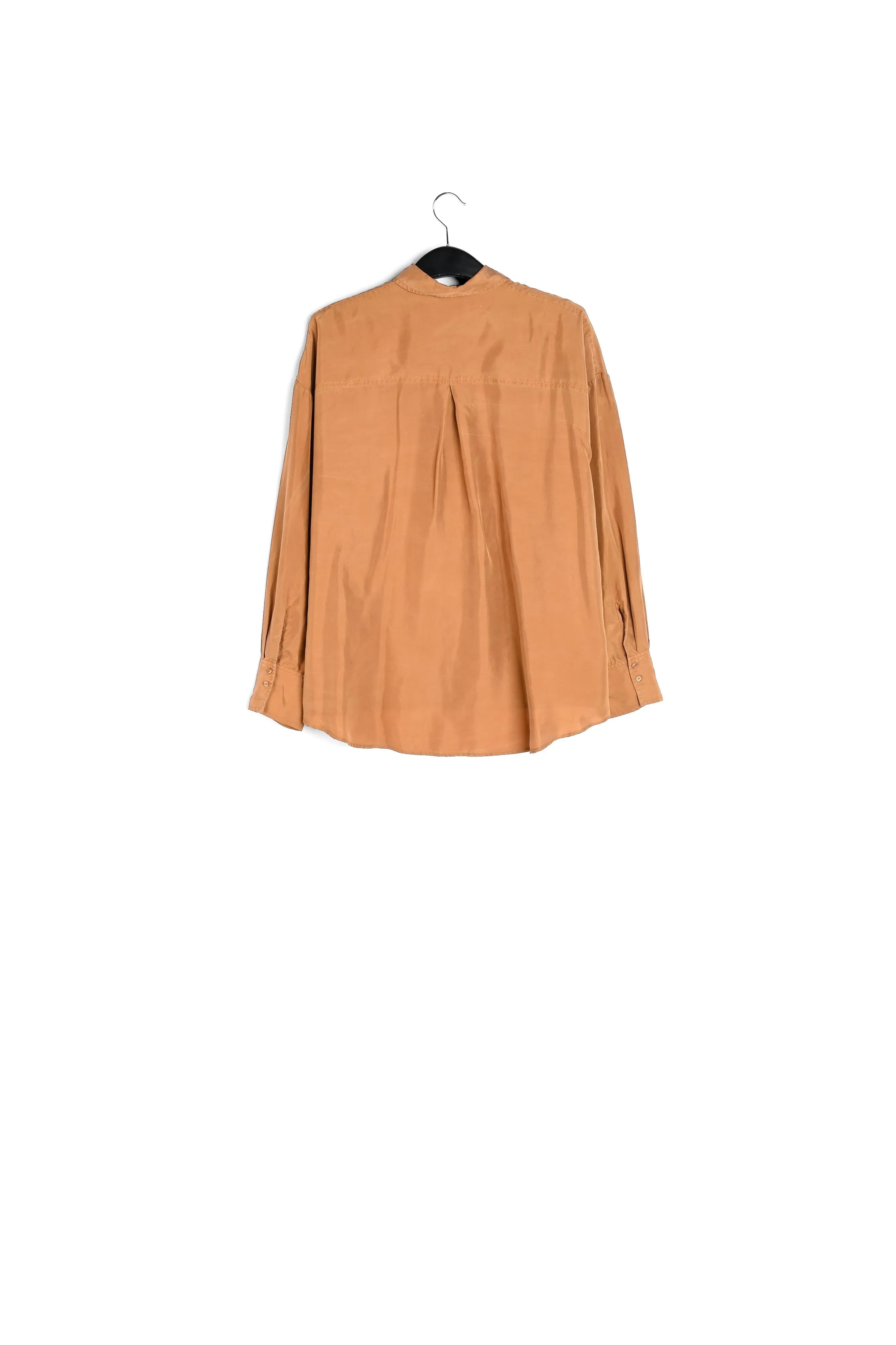 Camel loose-fit silk shirt