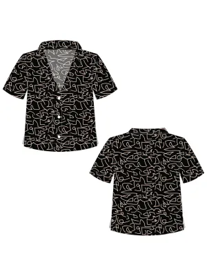 Camp Shirt Black Lines