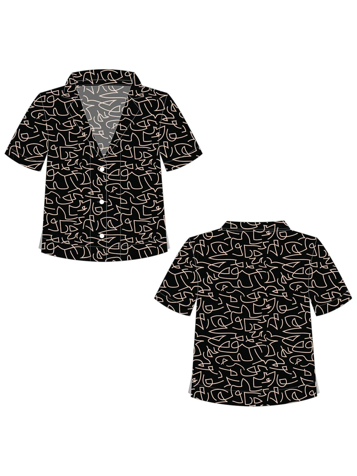 Camp Shirt Black Lines