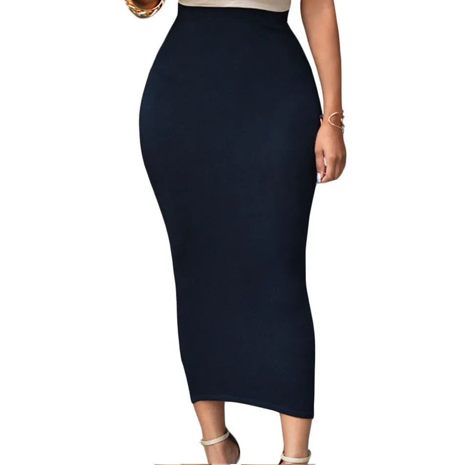 Casual Female Long Skirt Black High Waist Long Tight Maxi Skirts For Women Maxi Pencil Women Long Skirt High Waist