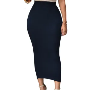 Casual Female Long Skirt Black High Waist Long Tight Maxi Skirts For Women Maxi Pencil Women Long Skirt High Waist