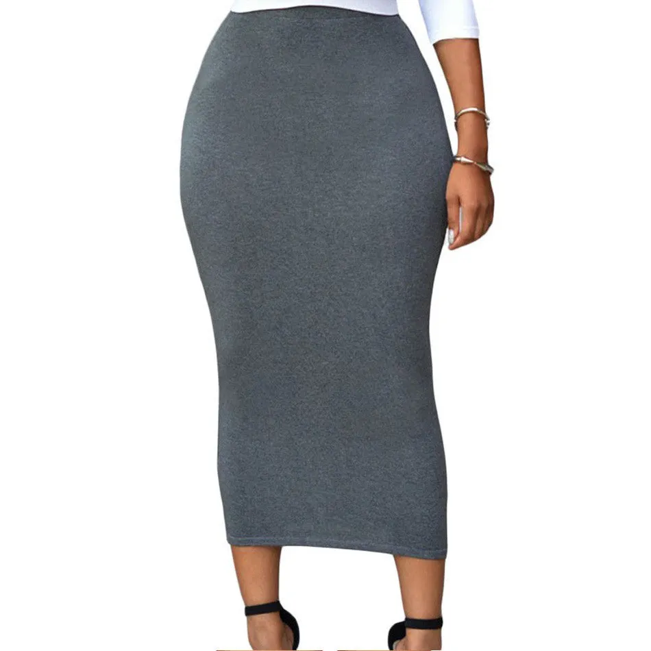 Casual Female Long Skirt Black High Waist Long Tight Maxi Skirts For Women Maxi Pencil Women Long Skirt High Waist