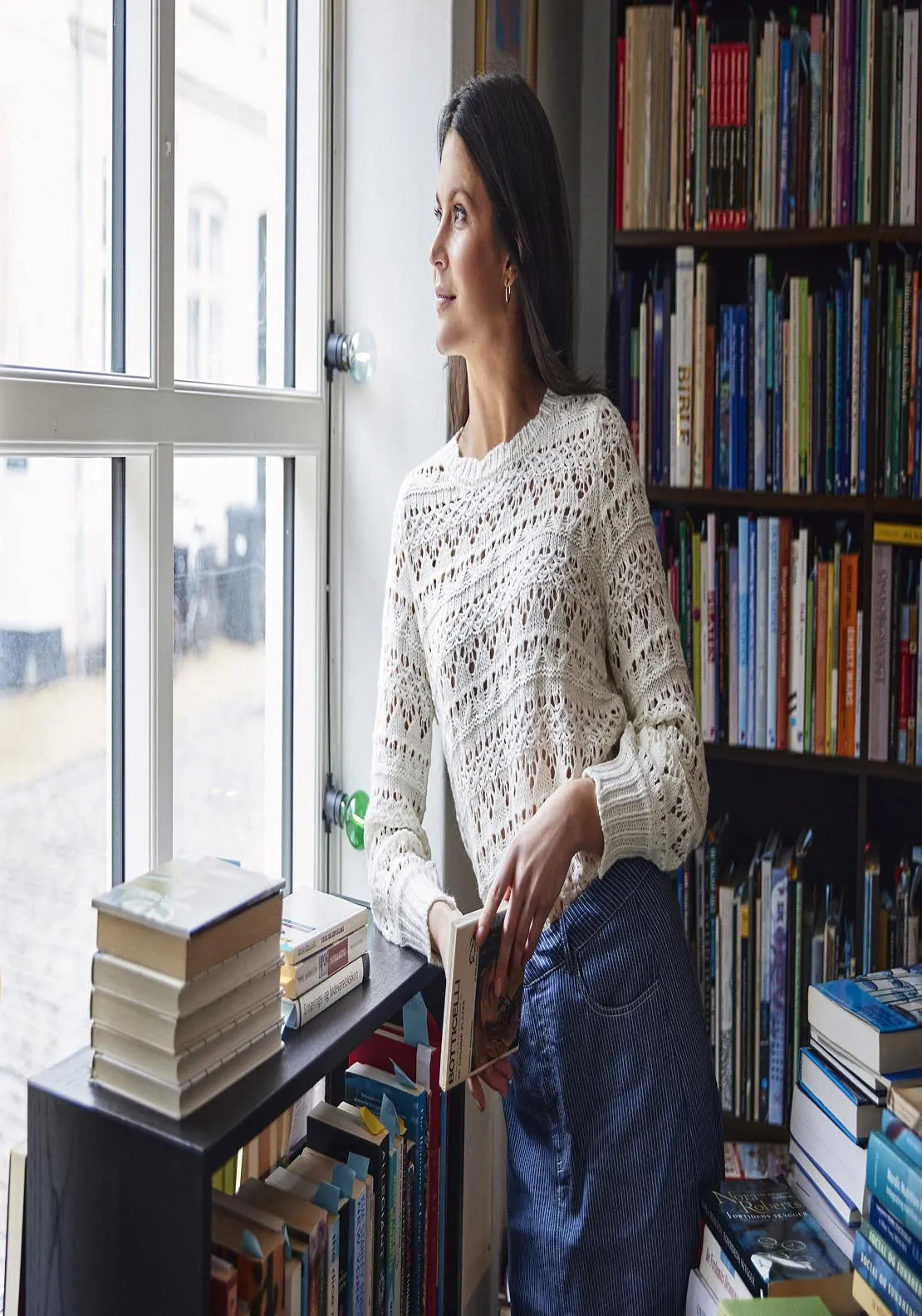 Casual Skirt - Mid Blue Striped Denim