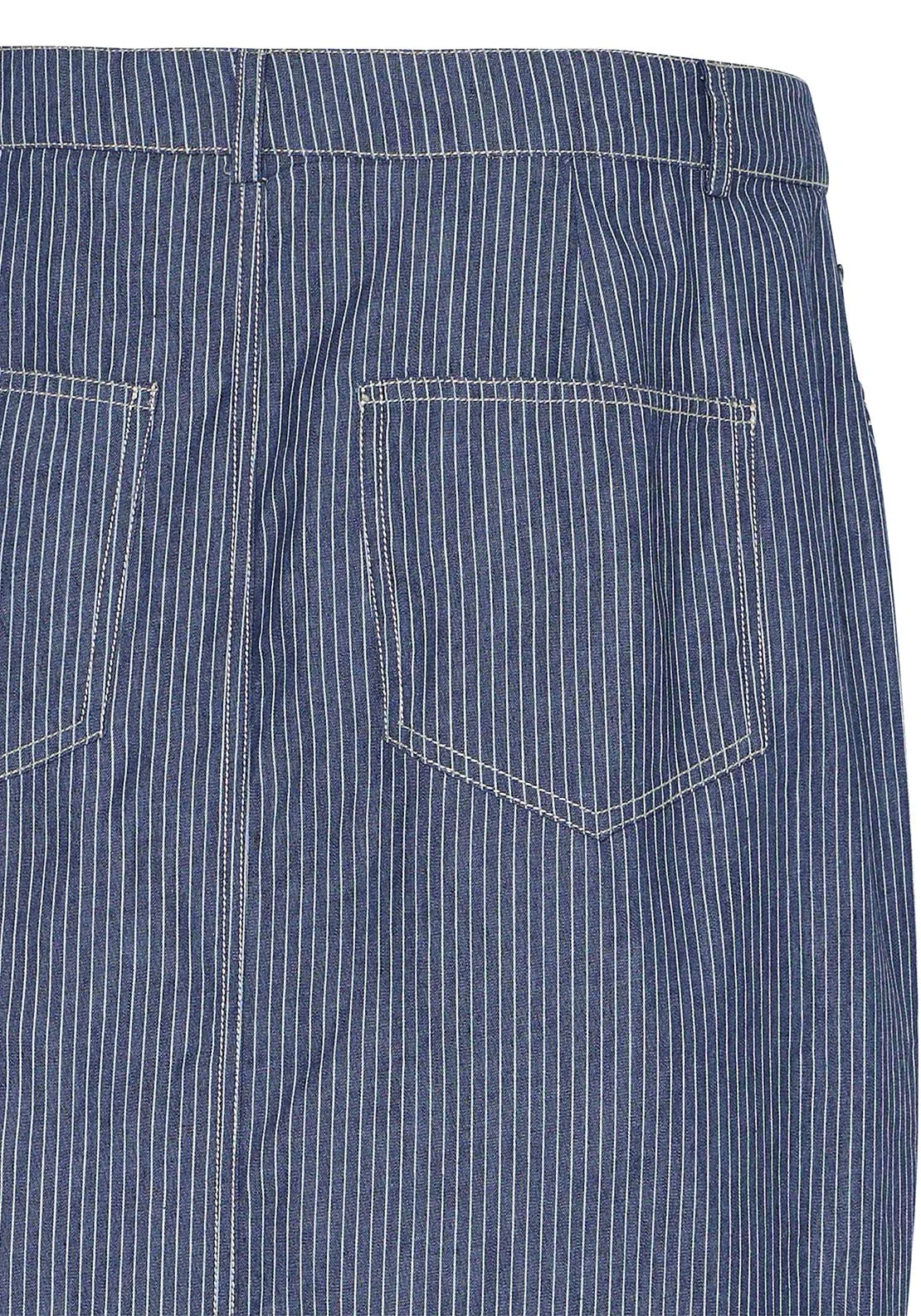 Casual Skirt - Mid Blue Striped Denim