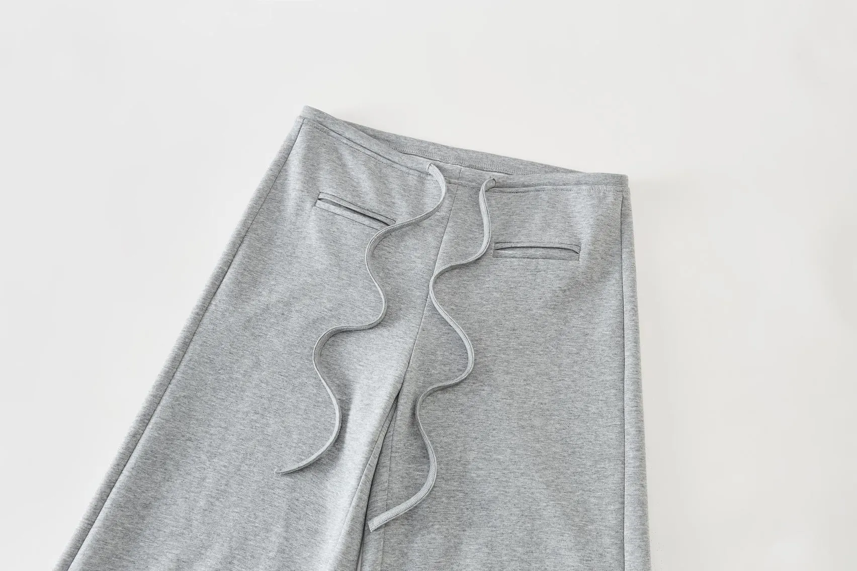 Casual Solid Straight Leg Trousers with Elastic Waist for Women