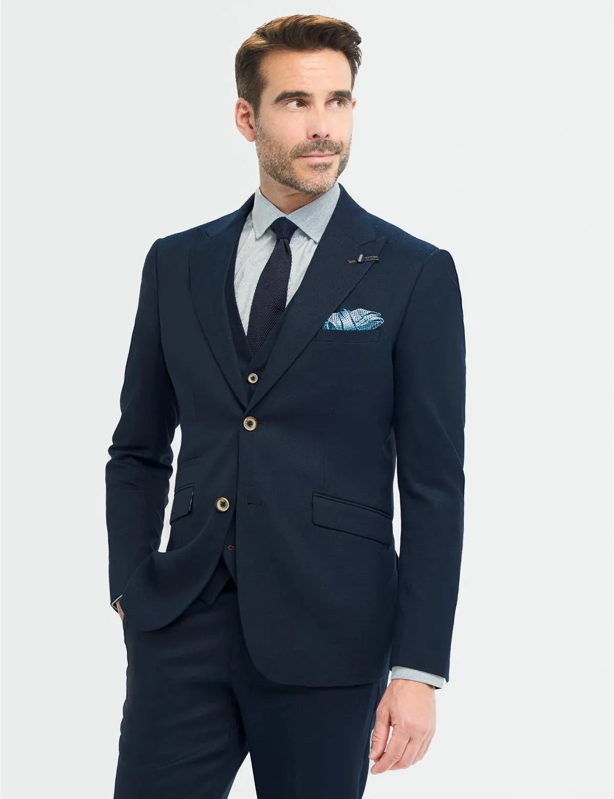 Cavani – Tropez Navy Blue 3 Piece Suit Tailored Fit