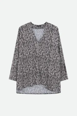 CERES - Blouse noire à imprimé néo cachemire