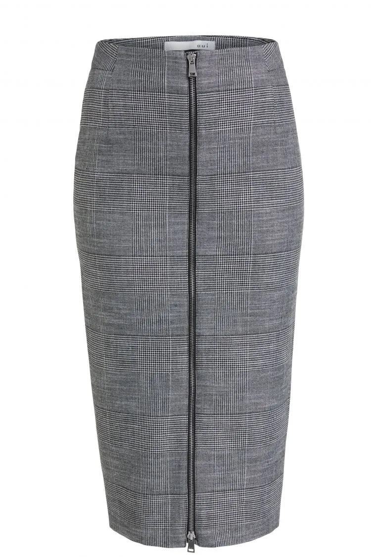 Check Pencil Skirt