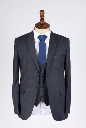 CHECK SLIM FIT 3-PCS SUIT