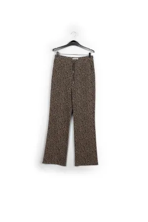 Checked motif jacquard-knit pants
