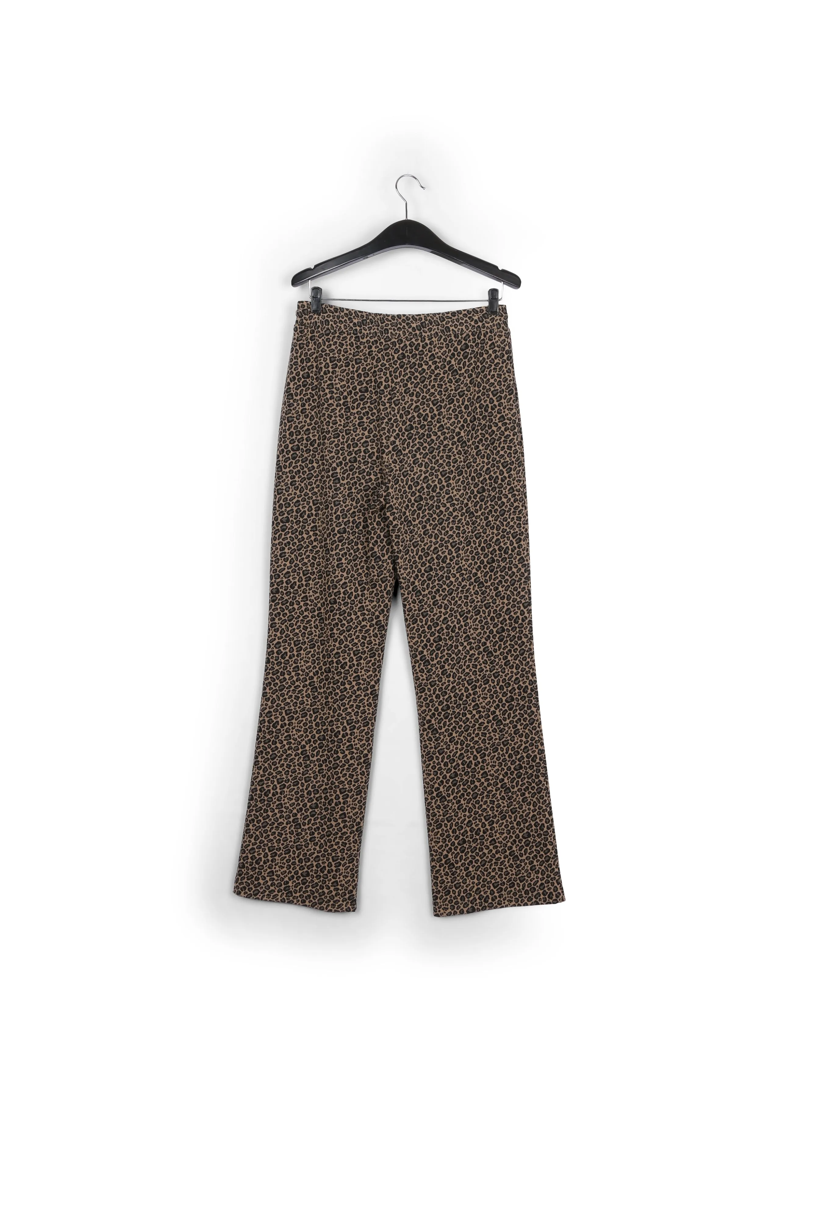 Checked motif jacquard-knit pants